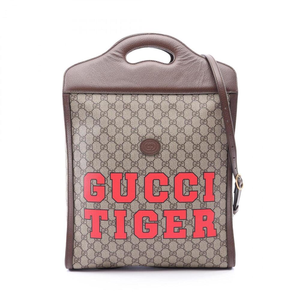 Gucci GG Supreme 2-Way Tote Bag/Handbag, Coated Canvas and Leather, Women's, ...